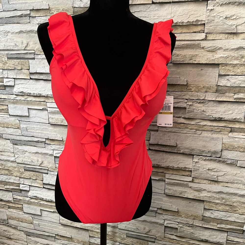 NWT Micheal by Michael Kors one piece bathingsuit. Size 14